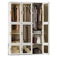 thumbnail image 1 of Intexca Foldable Wardrobe Organizer with Magnetic Doors & Hangers - 9 Clear Doors (3 Hangers), 1 of 12