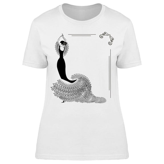 Flamenco Black Dress  T-Shirt Women -Image by Shutterstock, Female Large