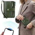 thumbnail image 2 of Small RFID Blocking Tri Fold Leather Wallet For Women, Large Capacity Compact Card Holder With Zipper Pocket, 2 ID Window For Travel, Green (Green, 1.00), 2 of 9