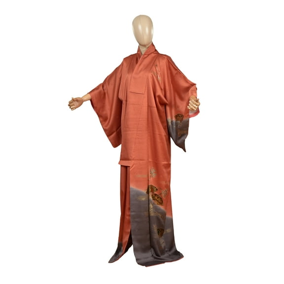 DEAR VANILLA Authentic Traditional Japanese Homongi Kimono for Women Silk Robe Made in Japan KMH-0049