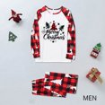 thumbnail image 4 of Odeerbi Christmas Pajamas for Family Holiday Long Sleeve Family Christmas Pajamas Matching Sets Dad Christmas Plaid Printed Blouse Tops + Pants Sleepwear Family Matching PJs Set Red, 4 of 5