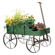 Collections Etc Amish Wagon Indoor/Outdoor Decorative Planter - Green