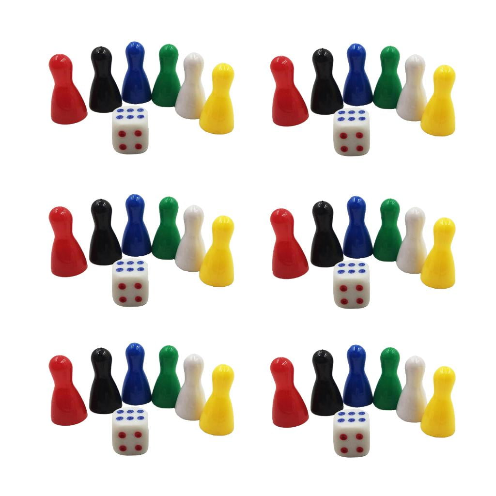 REPLACEMENT PLASTIC 6 PAWNS NEW IN PACKAGE DICE 