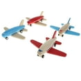 thumbnail image 4 of Small Friction Powered Airplane Kids Wooden Pull Back Plane for Kids Gift Blue Wing, 4 of 8