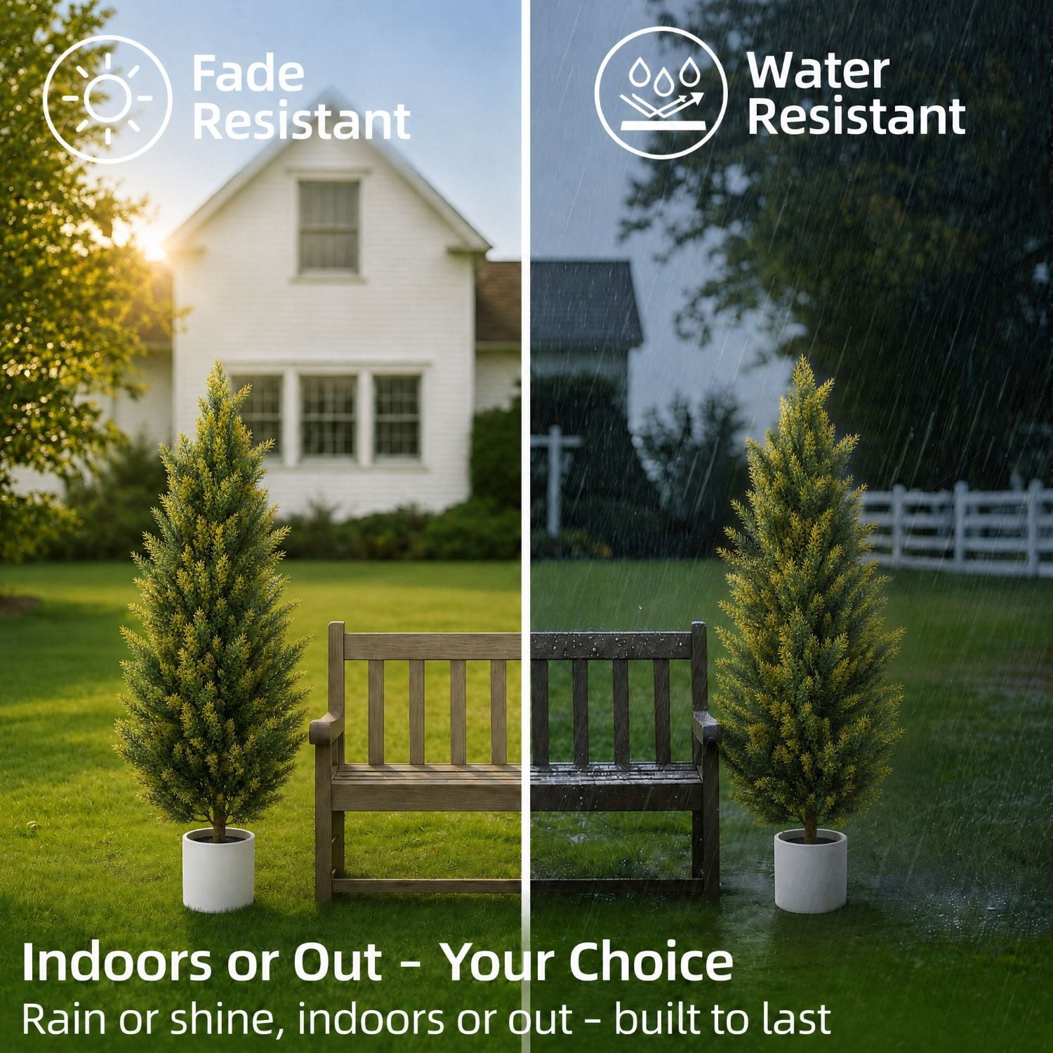 Easy4Home 5FT Artificial Cedar Tree Fake Pine Cypress Topiary Tree Potted Faux Floor Plant for Porch Decor