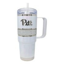 White Pitt Panthers 32oz. MyBevi Rhinestone Hollywood Travel Mug