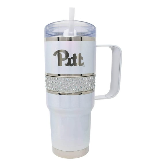 White Pitt Panthers 32oz. MyBevi Rhinestone Hollywood Travel Mug