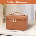 thumbnail image 2 of Grusce Makeup Bag, Vanity Case for Women, PU and Polyester Vanity Bag, Travel Toiletry Bags Makeup Organizer with Removable Divider for Daily Use, 2 of 11