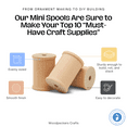 thumbnail image 4 of Wooden Spool for Crafts 1/2 x 5/8-inch Pack of 100, Small Empty Thread Spools, Wood Spools for Crafts with Wooden Spindles, by Woodpeckers, 4 of 7