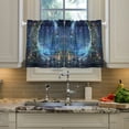 thumbnail image 2 of Yayeee Kitchen Curtains Tier Pair Light Filtering 27"x24" Rod Pocket Short Cafe Window Panel, Floral Occean, 2 of 7