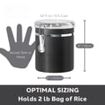 thumbnail image 5 of Stainless Steel Kitchen Canister 47 Fl Oz  Black - Airtight Clamp Lid Clear See-thru Top Ideal For Storage Food Pantry Storage. Large Size 5" X 6"., 5 of 7