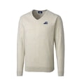thumbnail image 2 of Men's Cutter & Buck Oatmeal West Michigan Whitecaps Big & Tall Lakemont Tri-Blend V-Neck Pullover Sweater, 2 of 3