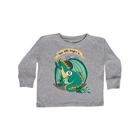 

Inktastic Fifth Birthday This Little Dragon is 5 Gift Toddler Boy or Toddler Girl Long Sleeve T-Shirt