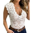 thumbnail image 5 of Women Ladies Summer Lace Blouse Transparent Shirts Tops, 5 of 5