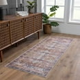 thumbnail image 5 of Hauteloom Georgia Elki Machine Washable Area Rug - Oriental Floral Faded Style - Living Room Vintage Distressed Carpet - Pet Friendly - Burgundy, Dark Red, Dark Blue - 6'7" x 9', 5 of 10