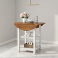 thumbnail image 3 of Demi Bonn 40" Modern Dining Table with 2 Shelves, Kitchen Table for 2-4 People, Folding Round Dinner Table for Home Office, Living Room Furniture, Brown, 3 of 9