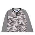 thumbnail image 2 of Univibe Big Boys Rory Colorblocked Camo Henley Gray Size Small, 2 of 3