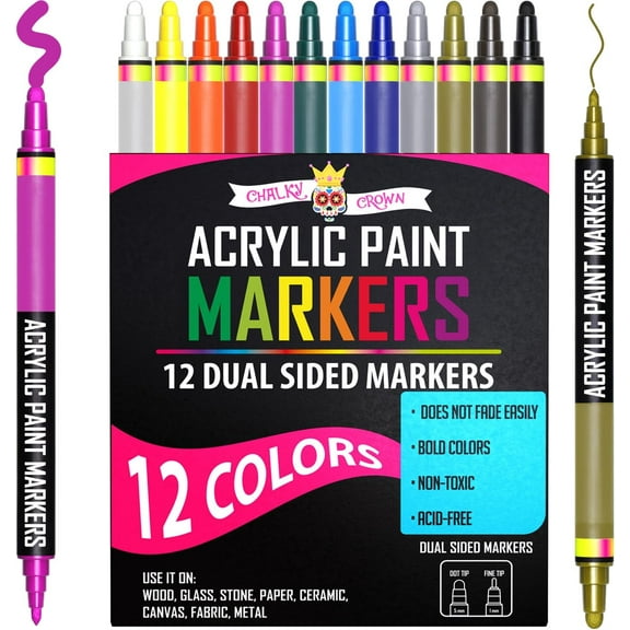 Chalky Crown Acrylic Markers 12 Pack