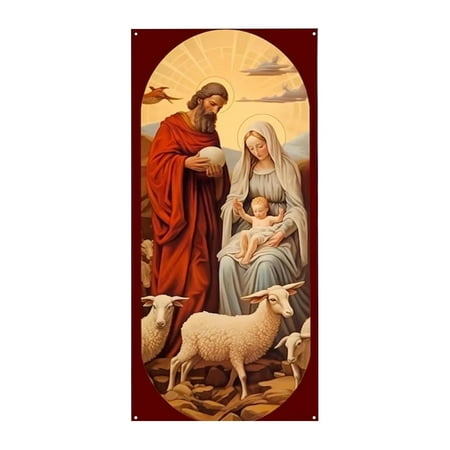 

LYTiang Nativityy Scene Door Cover Red Ribbon Nativityy Scene Christmas Door Covers Bookcase Door Covers Christmas Decorations Tapestry for Men Bedroom Tapestry under 10 Tapestry for Bedroom Ceiling