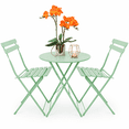 thumbnail image 1 of Set de Jardin Plegable 2 Sillas y Mesa Redonda de Acero para Exterior Juego de Bistro Verde para Balcon Terraza Patio, 1 of 8