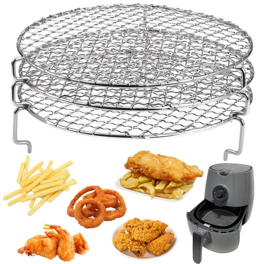 Air Fryer Racks, 3PCS Stackable 7.8Inch Air Fryer Racks, Stainless