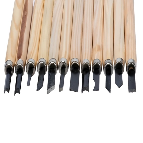 FACEGA Wood Carving Tools,Chisel 12Pcs Tool Hand Woodworking Woodworkers Set Wood Gouges Carving Office & Stationery,1 Set of 12 Carving Knives