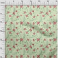 thumbnail image 3 of oneOone Viscose Jersey Teal Green Fabric Florals Quilting Supplies Print Sewing Fabric By The Yard 60 Inch Wide, 3 of 4