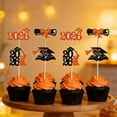 thumbnail image 6 of Yhmxh 2026 Graduation Cupcake Toppers, 24 PCS Glitter Grad Cap & Diploma Cake Picks, Food/Appetizer Picks For Graduation Party Mini Cake Decorations for Graduation Party Supplies, 6 of 6