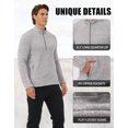 thumbnail image 4 of AIR-Mens Quarter Zip Pullover Fleece Sweater with Zipper Pocket Long Sleeve Sweatshirt Lightweight Thermal Jacket, 4 of 4