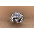 thumbnail image 5 of 2Ct Round Cut Simulated Diamond Men's Engagement Cluster Wedding Ring 14K White Gold Plated 925 Sterling Silver, 5 of 5