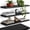 Black-23in, variant on 16in Black Floating Shelves Set of 4 Rustic Wood Storage Display Units