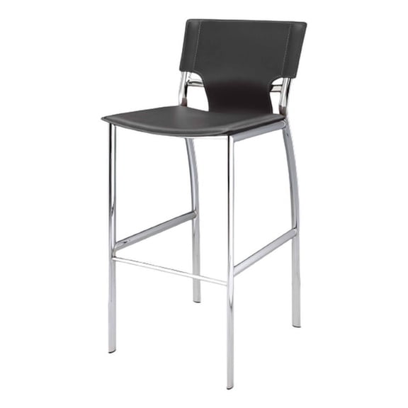 Pemberly Row Contemporary Gray Leather Counter Stools Set of 2