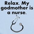 thumbnail image 2 of CafePress - Relax My Godmother Is A Nurse Body Suit - Baby Light Bodysuit, Size Newborn - 24 Months, 2 of 4