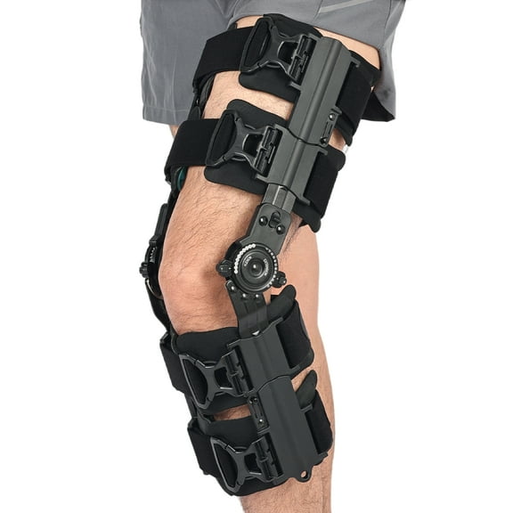 Orthomen Hinged Knee Brace for Arthritis Pain and Support, Post Op Knee Immobilizer for Knee Joint Pain, Universal