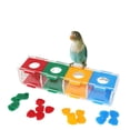 thumbnail image 1 of Caja de monedas colorida para pájaros, moneda de separación de colores de loros, caja de monedas con separación de colores de pájaros, juguetes de entrenamiento para loros, Ultra sensible, 1 of 6