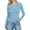 Light Blue #025, variant on Women's Slim Fitted Long Sleeve Basic Tops Spring Crewneck Shirts Ribbed Knit Sweater Fashion Casual Tee Light Blue M