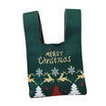 thumbnail image 2 of Bolso de mano con nudo para mujer, con asa, bonito bolso de mano navideño Ciervo y verde, 2 of 9