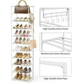 thumbnail image 6 of Metal Shoe Rack Organizer 10 Tiers Tall Shoe Rack 20-24 Pairs Narrow Shoe Racks for Closets Entryway Vertical Shoe and Boots Organizer Storage Sturdy White Shoe Shelf Shoe Cabinet, 6 of 16