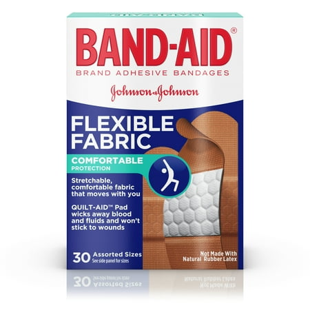 BAND-AID ® Brand Flexible Fabric Adhesive Bandages for Minor Wound Care, Assorted Sizes, 30 Count