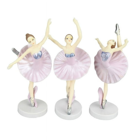 Pack of 3 Ballet Girl Cake Decorations Ballerina Cake Decor Perfect for Girls Princess, Wedding,Birthday Celebrations