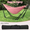 thumbnail image 6 of Hammock with Foldable Stand, 2 in 1 Hammock and Swinging Chair with Carrying Bag, Portable Camping Chair Suitable for Outside, Swing,Patio,Garden,Camping Trip Pink, 6 of 16
