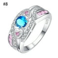 thumbnail image 3 of Kcodviy Multicolored Zirconia Plated Silver Rings and Silver Ring Amethyst Rings for Teen Ring Couple Ring Men Ring Set Men's Rings Heart Rings for Teen, 3 of 8