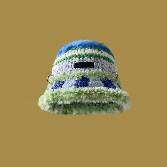 ZHOGXU Womens Knitted Hat Color Block Retro Style Fuzzy Windproof Thickened Warm Comfortable Caps For Autumn Winter Daily Wear Brick Red One Size