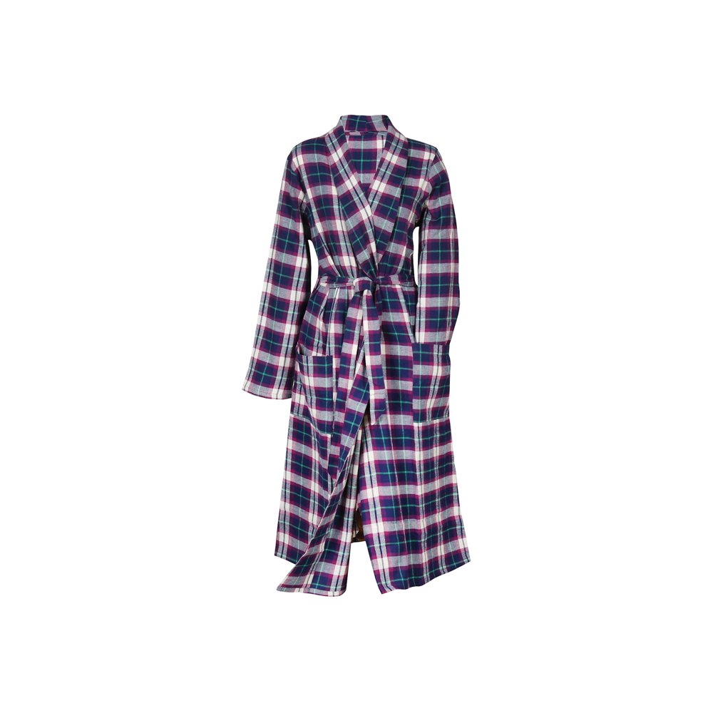Metropolitan Manufacturing Metropolitan Womens Plaid Flannel Robe