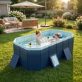 thumbnail image 3 of NOBOLEA 2.1m Foldable PVC Swimming Pool, Non-Inflatable Hard Side Pool for Outdoor Patio, Beach & Garden, Summer Cooling Bath for Family, 3 of 11