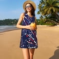 thumbnail image 3 of Fotbe Red White Blue Fireworks 1 Pattern Women’s Summer Tank Midi Dress – Sleeveless A-Line Dress, Floral T-Shirt Dress, Casual Flowing Beach Sundress, 3 of 7