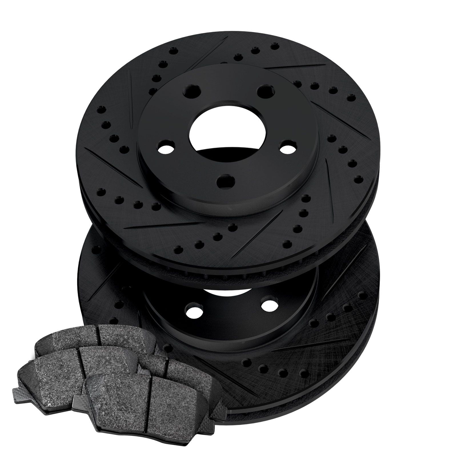 PowerSport Front Brakes and Rotors Kit |Front Brake Pads| Brake Rotors and  Pads| Semi Metallic Brake Pads and Rotors |fits 1999-2001 Jeep Cherokee,  1999-2006 Jeep TJ, 1999-2006 Jeep Wrangler 