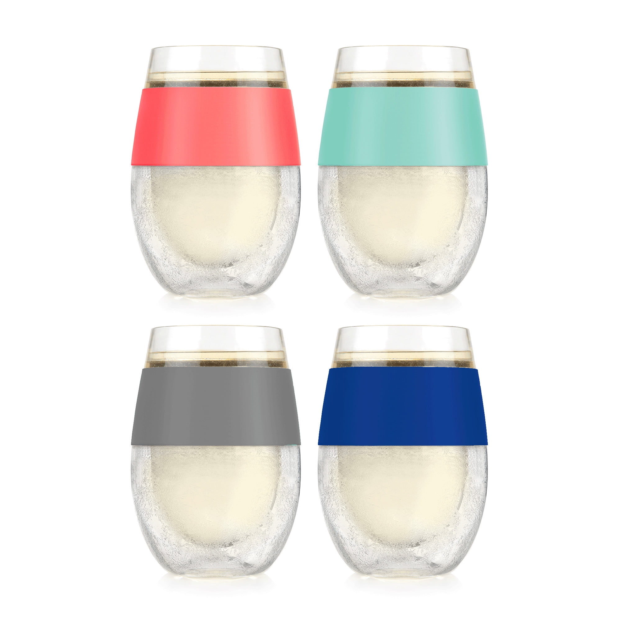 Host Freeze Wine Glasses, Cooling Cups, 8.5 oz, Set of 4, Assorted Colors
