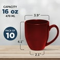 thumbnail image 5 of Large Coffee Cups 16 oz. Set of 10, Bulk Pack - Perfect for Tea, Espresso, Cappuccino, Hot Cocoa - Maroon, 5 of 5
