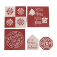 thumbnail image 2 of Accesorios para fiestas navideñas, 5 piezas Bandeja en capas navideñas Decoración navideña roja y blanca Decoración de mesa navideña de madera Durabilidad mejorada, 2 of 8
